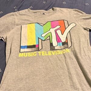 MTV Colorful Logo Gray Short Sleeve Tee